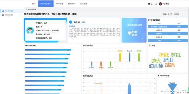 物思學生五育評價系統(tǒng)→自定義評價體系，自動生成學生成長檔案